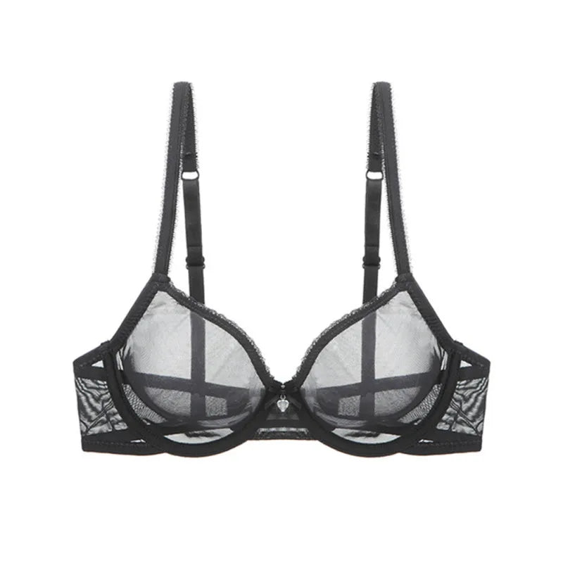 Transparent Bra Fully Sheer Mesh Bra Ultra-thin See-through Soft Underwire Bra Breathable Ultra-thin Beauty Back Sexy Bra