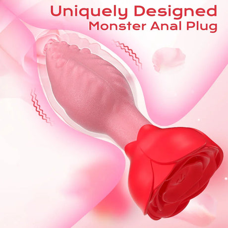 Luxurious Field Remote Control 360° Rotation Tongue Vibrator Rose Butt Plug Prostate Massager Adults Sex Toys for Women Men Gay