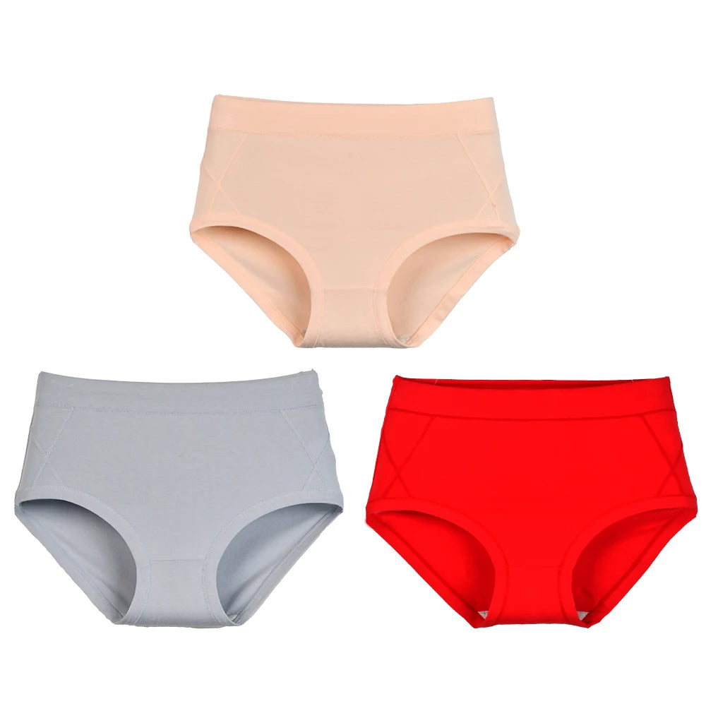 3Pcs Women's Cotton High Waist Panties Underwear Female Large Intimate Lingerie Briefs Woman Underpants Panty Panti New 2025
