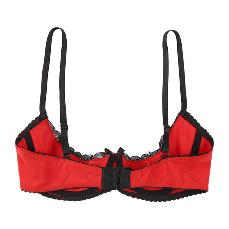 Women Sexy Open Cups Bra Exposed Nipples Lingerie Tops Adjustable Straps Underwire Lace Push Up Brassiere Underwear Nightwear