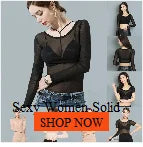 Sexy Women T Shirt See Through Mesh Black Long Sleeve Bodysuit Sheer Slim Turtleneck Tulle Crop Top T-Shirt Transparent Clubwear