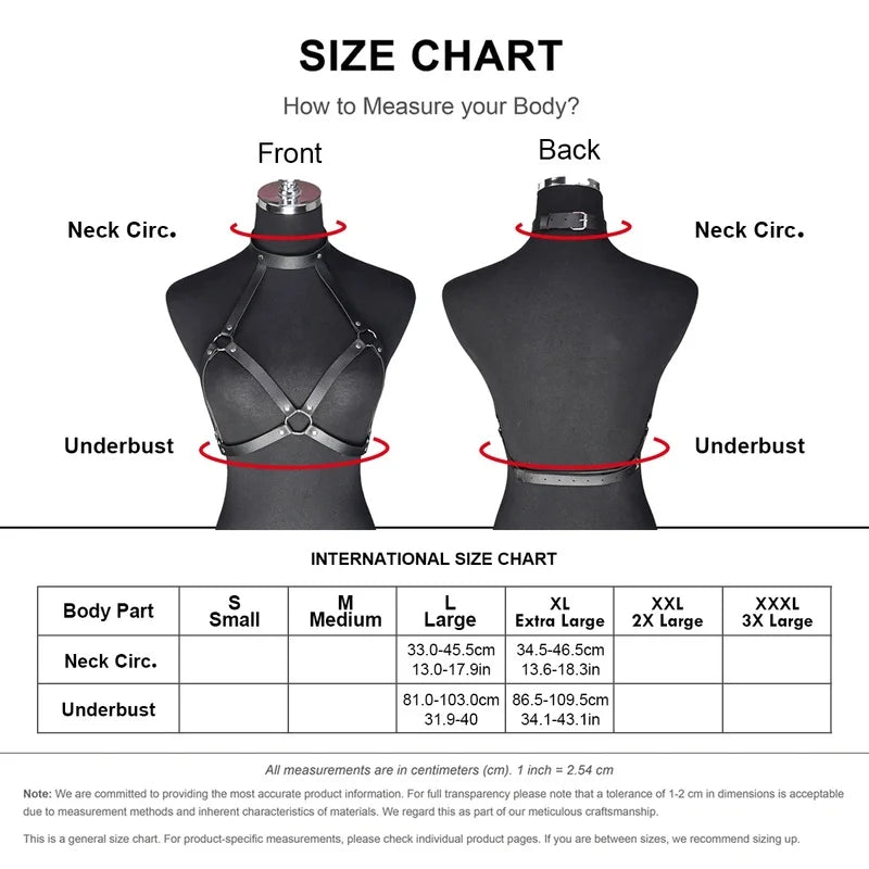 Women's Plus Size Belt, Punk Chest Harness for Women, Fashion PU Leather Cage Bra Harness, Rave Outfit Harness Belt.