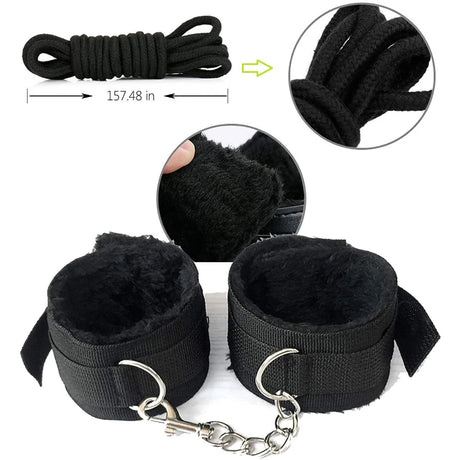10Pcs Restraints Set Leather BDSM Kit Body Harness Cuffs Bondage Straps Handcuffs Games Adult Sex Toys for Couple