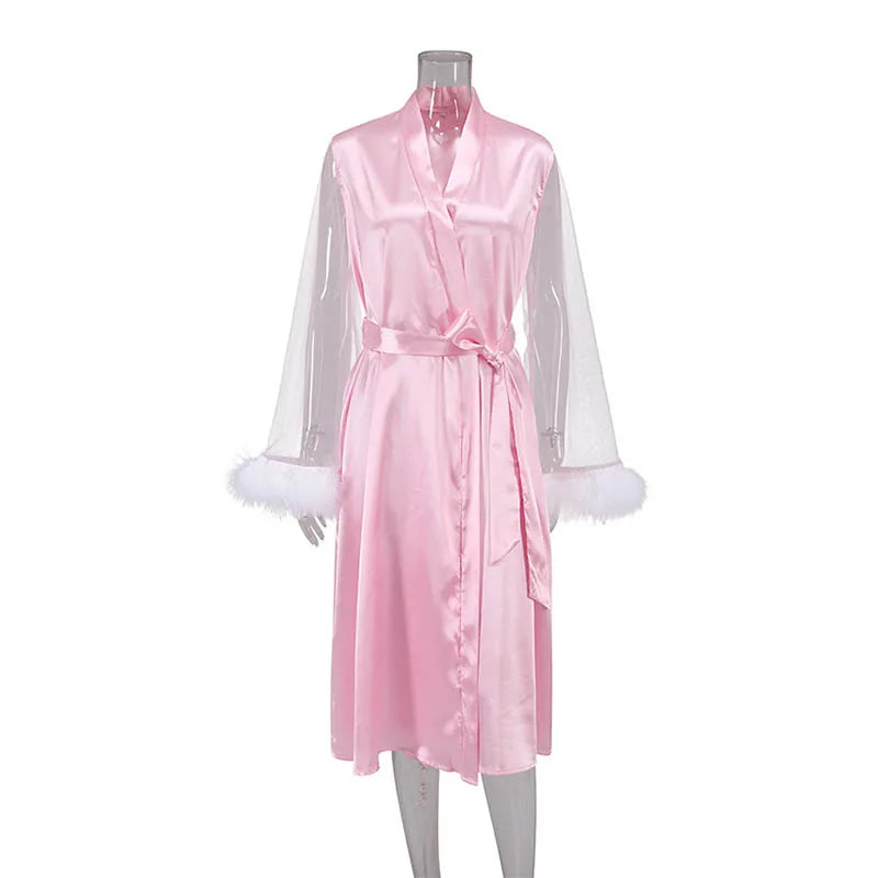 Personalized Bridesmaids Bride Robe Wedding Bachelorette for Bridal Team Gifts Shower Dressing Gown with Name Party Satin Robes