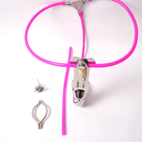Male Adjustable Chastity Belt Stainless Steel Cage Pants Metal Cock Cage Anti-Cheating Lock Penis Rings Sex Toys for Man Gay