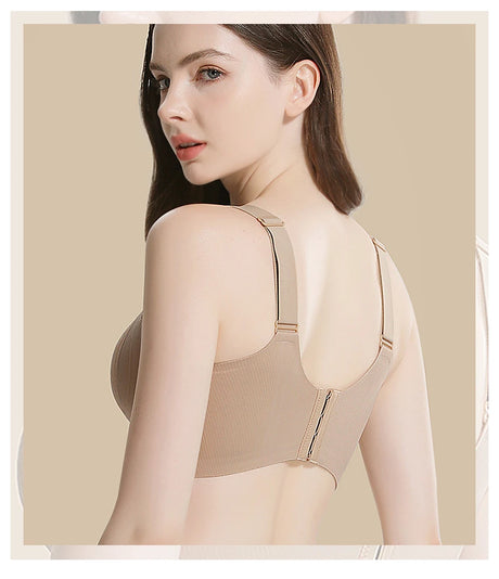 FallSweet Plus Size Lift Up Bra for Women Wireless Brassiere Anti Sagging Side Support Fixed Cup Big Bust Minimizer Bras M-3XL