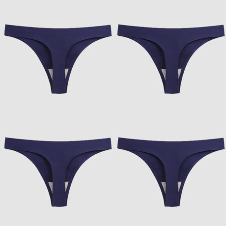 WarmSteps 4PCS/Set Sexy Women Panties Silk Satin Female Thongs Lingerie Soft Cozy Underwear Hot G-Strings Seamless Sports T-Back