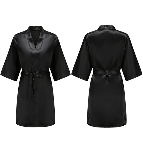 Women's Pure Short Silky Robes Bridesmaid Bride Party Satin Robes Sleepwear
