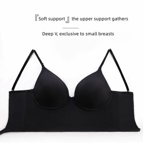 New Summer Invisible Push Up Bra Backless Women Bras Low Cut Sexy Plunge Brassiere Open Back Underwear Seamless Deep U Lingerie