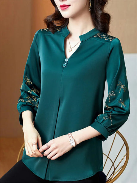 5XL Large Size Women Spring Summer Blouses Shirts Lady Fashion Casual Long Sleeve Turn-down Blusas Tops WY0391
