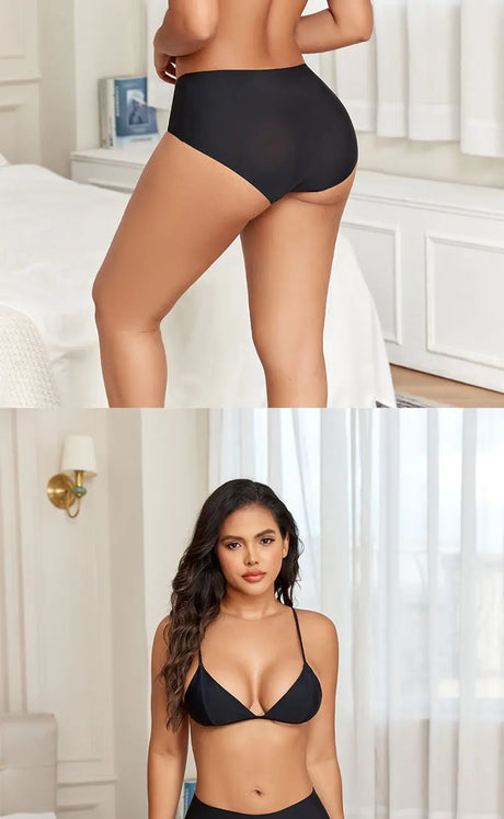 FINETOO 5Pcs Women's Panties Seamless Underwear Invisibles Briefs High Waist Full Coverage Breathable Moisture Wicking Underpant