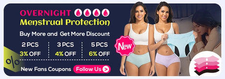Moonful Women's Menstrual Panties High Waist Leak Proof 4 Layer Breathable Lace Period Underwear Girls Absorbent Brief