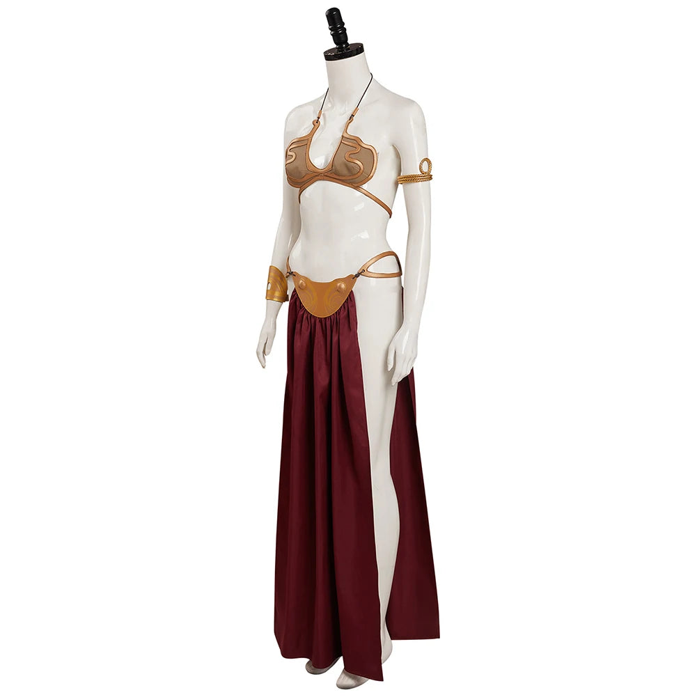 Leia Bikini Cosplay Slave Sexy Lingerie Costume Movie Space Battle Disguise Outfits Women Hand Props Halloween Fantasia Suits