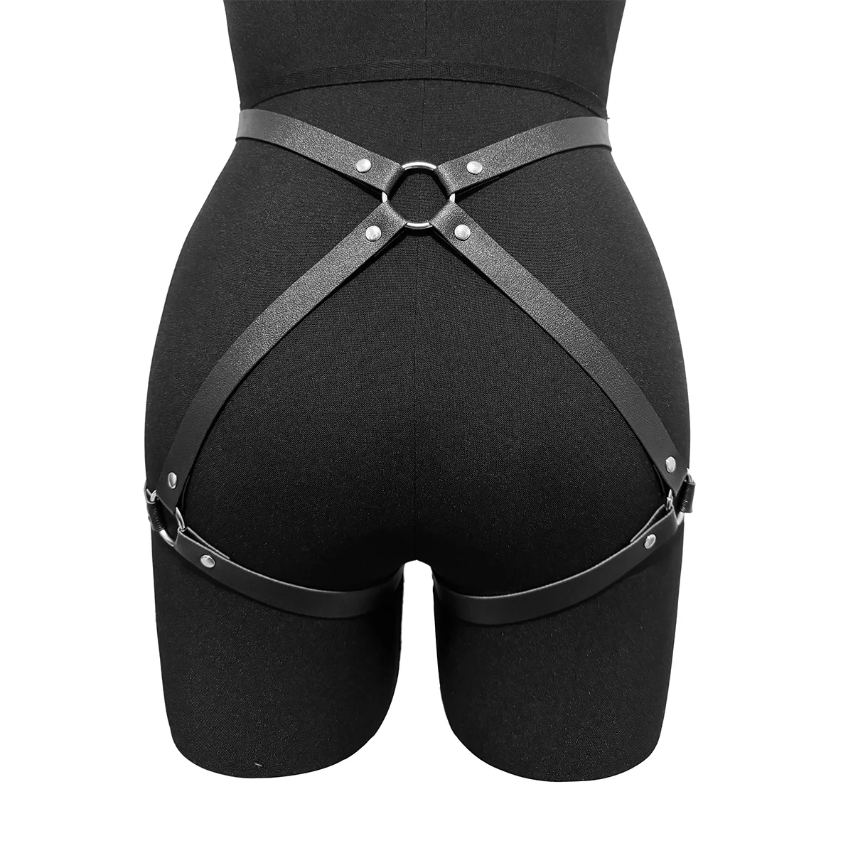 Ladies' Sexy Decorative Belt Leather Thigh Strap, Vest, Restraint Strap, with Leather Bracelet, Bdsm Fetish Clothing Accessory