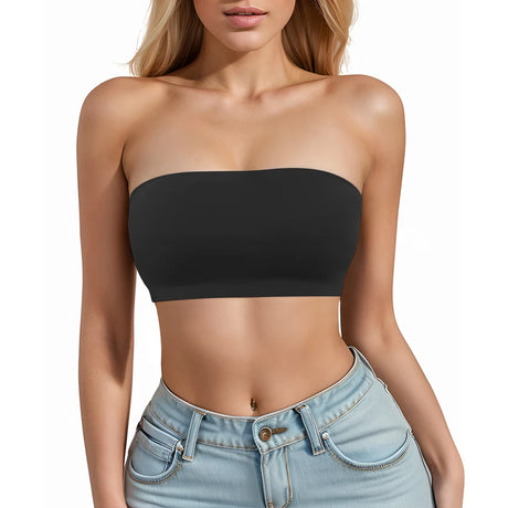 Sexy Seamless Strapless Tube Top Bra Women's Half Cup Ultra Thin Silicone Non-slip Underwear Off-the-shoulder Dress Lingerie