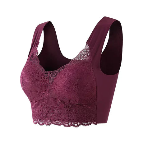 WomenBeautiful Back Bra Large Size Fat Mm Bra Gathered and Traceless Thin Cotton Strapless Underwear Without Steel Ring Vest