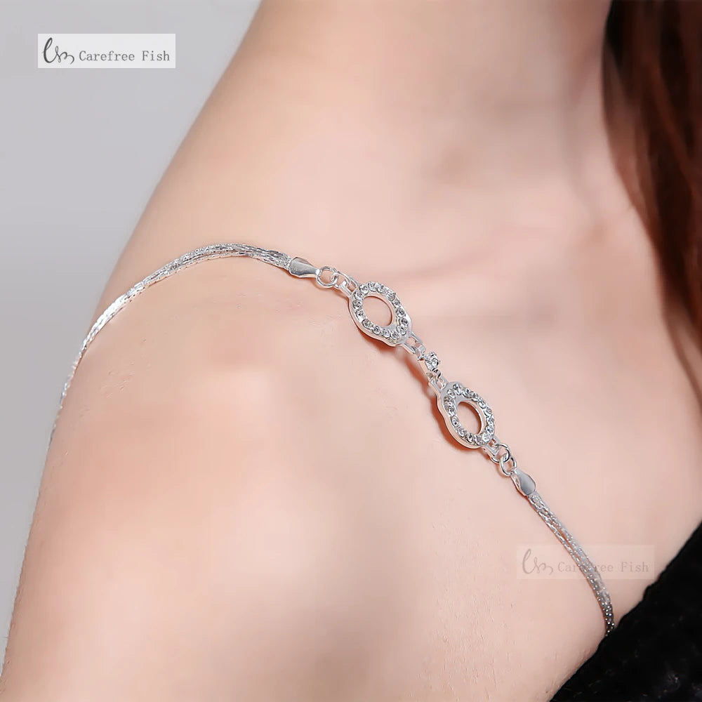 Detachable Rhinestone Metal Bra Strap for Women, Non-Slip Invisible Adjustable Crystal Shoulder Straps,Lingerie Accessories Gift