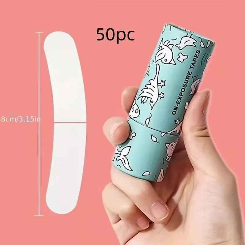 50pcs Double-Sided Underwear Clothing Tape Invisible Transparent Clothes Body Transparent Easy Tear Tape