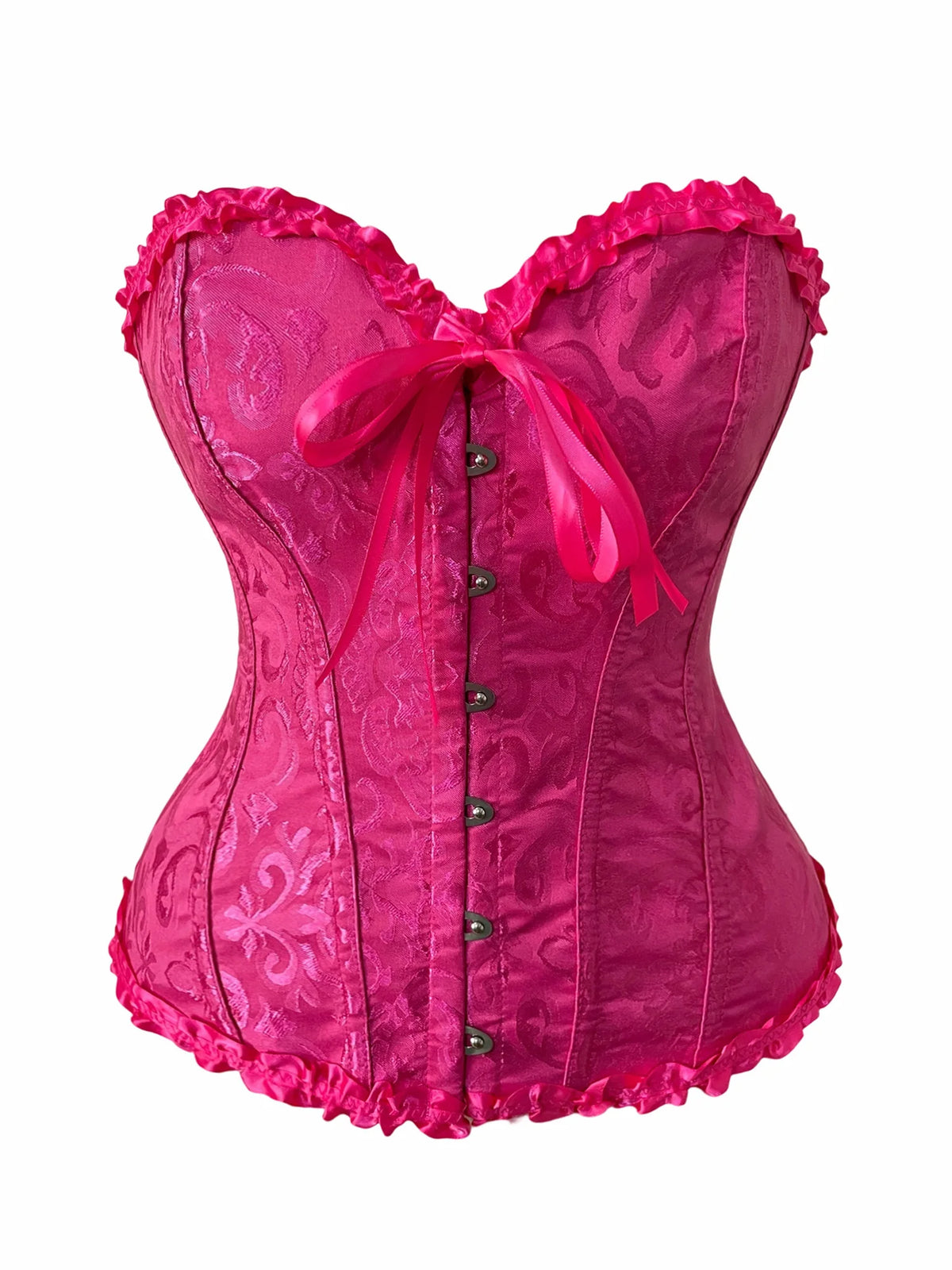 Women Bustier Corset Victorian Gothic Jacquard Front Busk Waist Cincher Halloween Party Wear