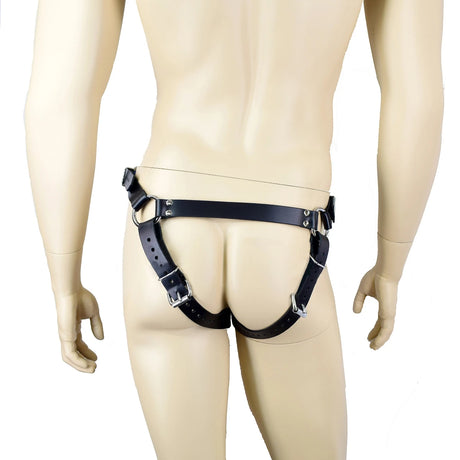 PU Leather Male DP/Slave Strap On Harness Strap-On Sex Harness For Double Penitration Or For Slave By