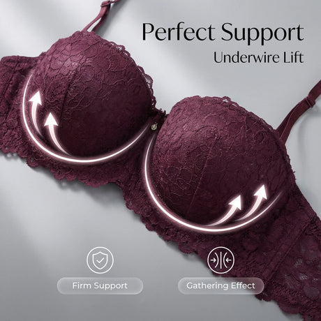 YG814B Gray Color Factory-direct women underwear Comfortable breathable shaping bra underwire push-up thick-walled cup underwear