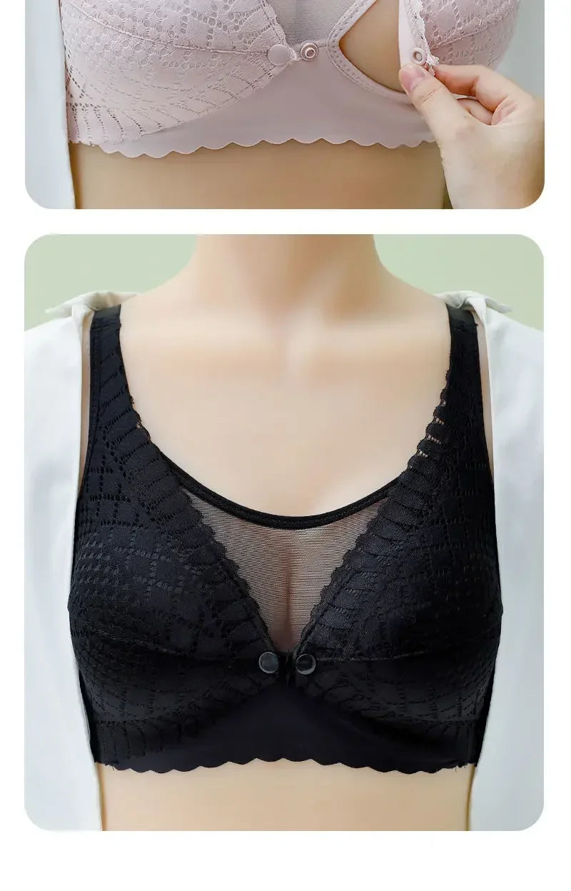 Front Button Maternity Nursing Bra Adjustable Gathered Underwear Comfortable Breastfeeding Bra for Feeding Pregnant Women Clothe