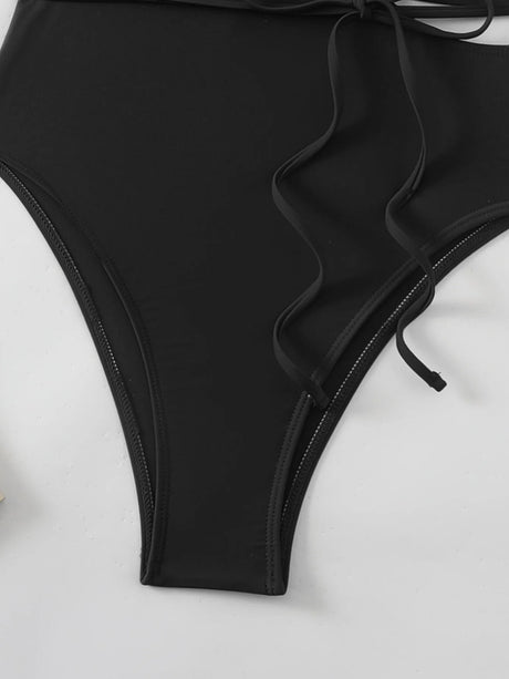 Patchwork One Piece Swimsuit 2024 New Irregular Backless Bandage Swimwear Hollow Out Women Swimsuit Summer Bathing Suit Monokini