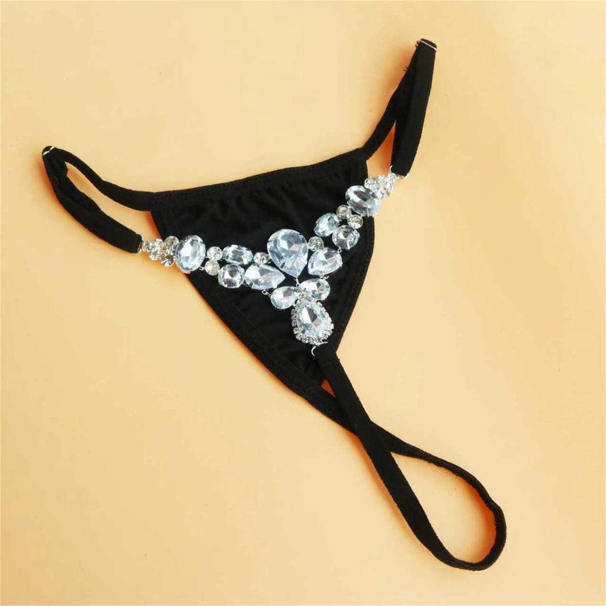 Fashion Briefs Panties Women Rhinestone Thong Club Dance Sexy Bikini Jewelry Accessories Panty Crystal Body Chain Rave Gifts