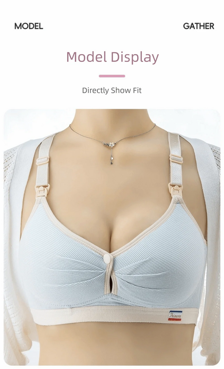 Pure Cotton Double Button Breastfeeding Bra Soft Comfortable Seamless Breathable Maternity Bra Anti Sagging No Underwire