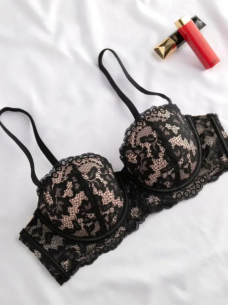 Women 1/2 Cup Lace Bra Sexy Floral Underwire Underwear Ladies Push Up Bras Female Comfortable Bra Half Cup Brassiere Lingerie