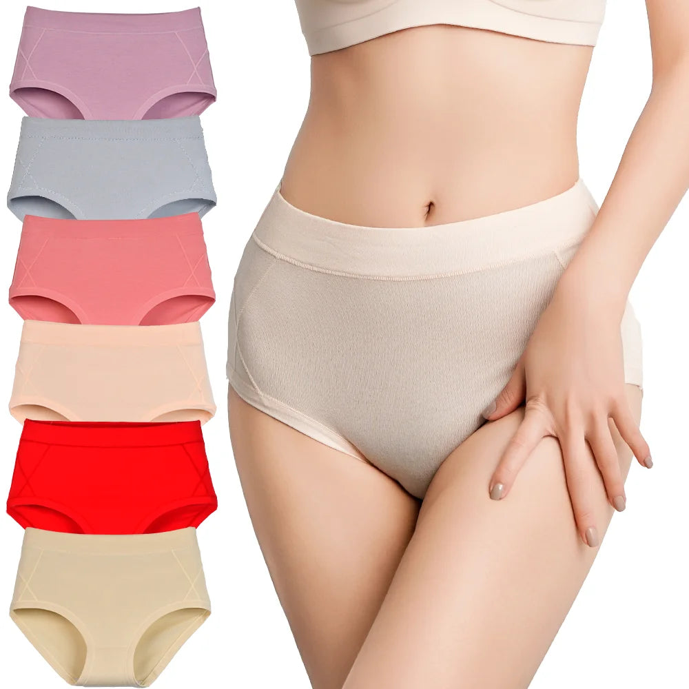 3Pcs Women's Cotton High Waist Panties Underwear Female Large Intimate Lingerie Briefs Woman Underpants Panty Panti New 2025