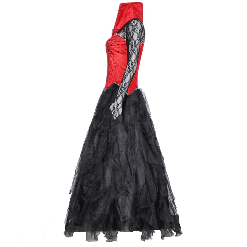 Carnival Halloween Lady Vampire Devil Costume Gothic Demonic Glamour Queen Playsuit Cosplay Fancy Party Dress