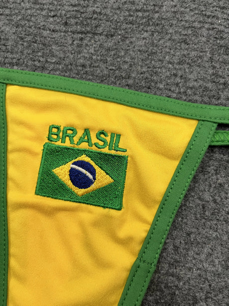 2026 New Summer Brazilian Flag Contrasting Bikini Retro Sexy Fashion Sports Trend Fashion Backless Split Niche Spicy Girl Set