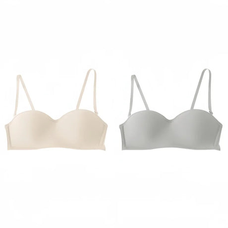 2 PCS Women Solid Invisible Bras Strapless Bralette 1/2 Cup Underwear Female Seamless Party Wedding Bra Sexy Lingerie