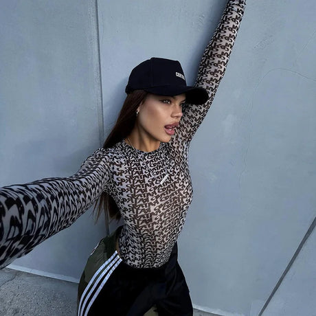 Sexy Bodysuit Lingerie Long Sleeve One-Pieces Bustier Slim Fit Corset Tops Women Y2k Clothes O-Neck Lenceria Femenina Streetwear