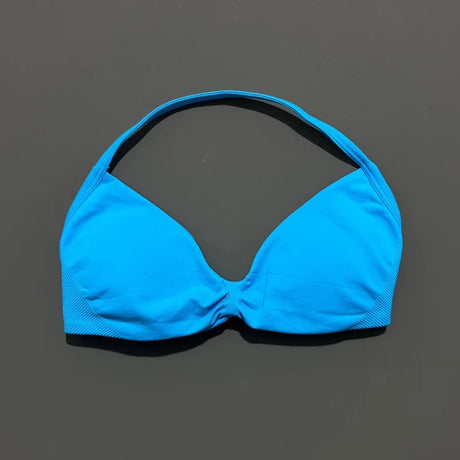 HISTELLO Strappy Bra Women Seamless Gym Underwear High Support Halter Sexy Sports Pilates Clothing Push-up Yoga Workout Tank Top