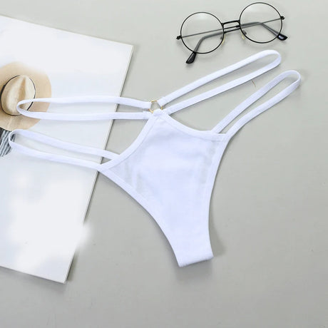 Sexy Thongs Women Sexy Lace Underpants Low-Rise G-string Double Waistband Underwear Sexy Hollow Out Transparent Underwear