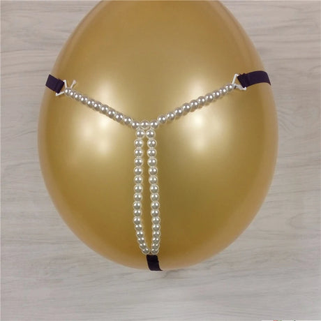 Sexy Massage Pearls Thong Women Panties Open Crotch G-string Erotic Lingerie Woman High Stretch Plus Size T Back Sex Accessories