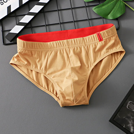 1/3 PCS Solid Cotton Briefs Men's Convex Pouch Panties Youth Fasion Low Rise Breathable Men's Comfortable Underwear Solid Color