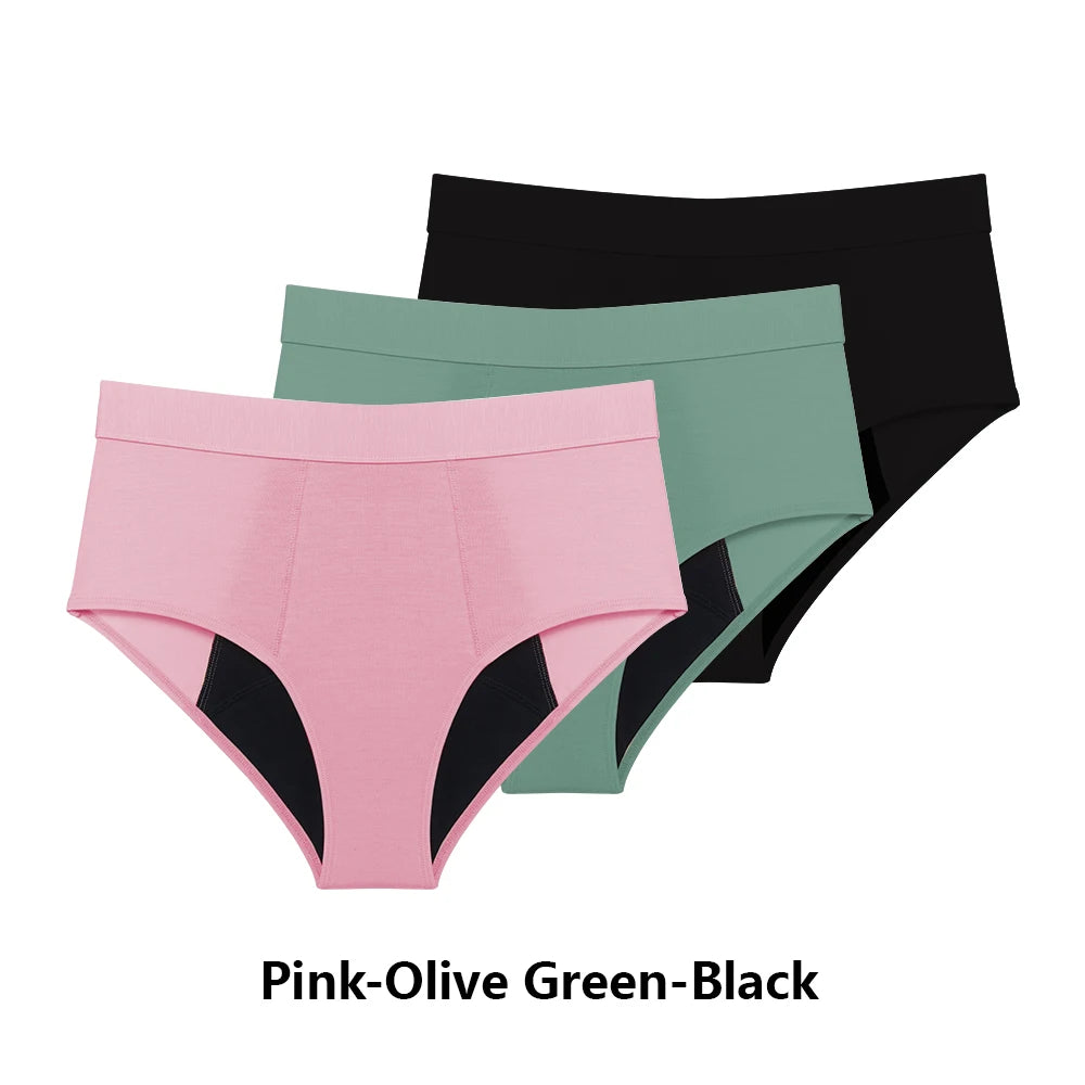 3PCS/Lot Menstrual Panties Woman Very Abundant Flow Menstruation Underwear High Waist Leak Proof Period Panties for Girls Set
