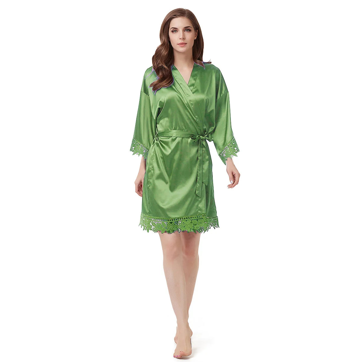 Personalised Sega Floral Wreath Robes Custom Bridal Robe Satin Wedding Bridesmaid Kimono Dressing Gown Bride to be Robe
