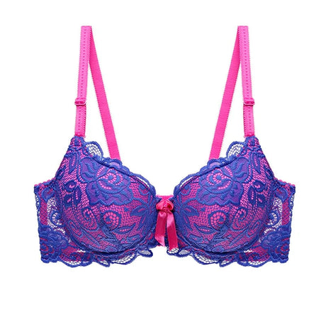 Sexy Lace Push Up Bra for Women - Underwire Demi Cup Lingerie - Comfortable Wireless T-Shirt Bras Ultra Thin Breathable Support
