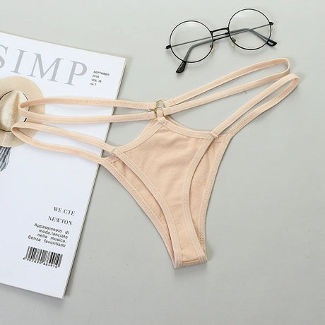 Sexy Thongs Women Sexy Lace Underpants Low-Rise G-string Double Waistband Underwear Sexy Hollow Out Transparent Underwear