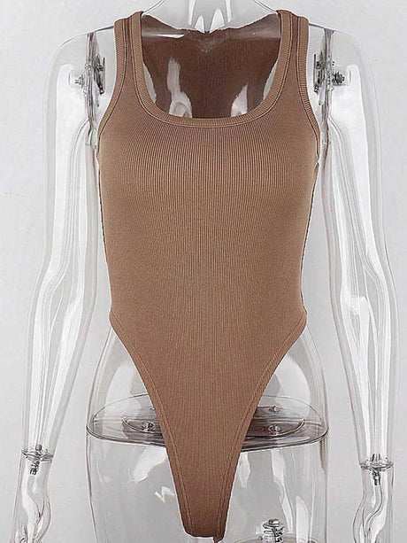 2026 Fashion Sleeveless Knit Bodysuit Hot Summer Sexy Bodycon Off Shoulder Halter Tops Casual Street Bodice For Women Sexy Body