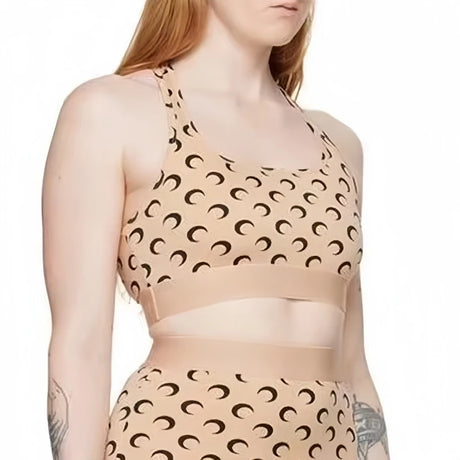 Trendy Full Print Cross Backless Sports Bra for Women High-Waisted Sexy Crop Top Fashion Streetwear Vest
