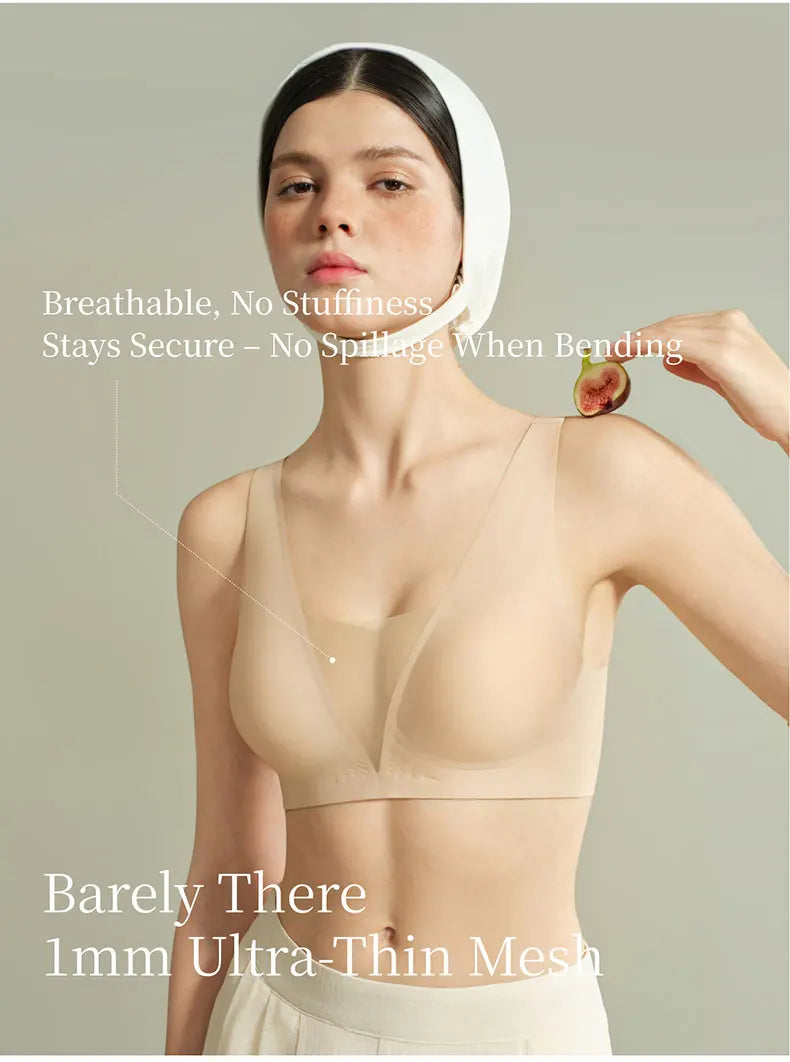 SUJIIN Sexy Seamless Plunge Push Up Bras for Women French Wireless Deep V Mesh Bra Woman 2026 New Support Lift Bralettes XM048