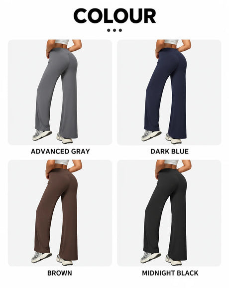 DFXEN LOGO New Women Wide Leg Yoga Pants High Waist Butt Lift Loose Fitness Gym Workout Flare Leggings Casual Sports Trousers