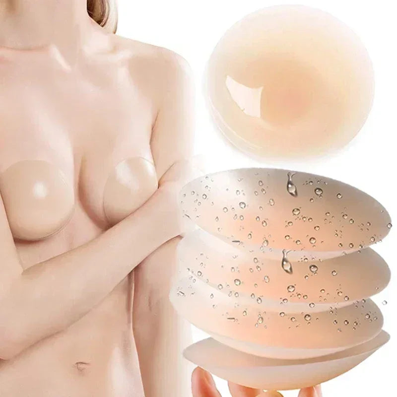 2pcs New Women Invisible Nipple Cover Stickers Self-adhesive Chest Breast Petals Silicone Lift Up Paddings Reusable Patch Bra