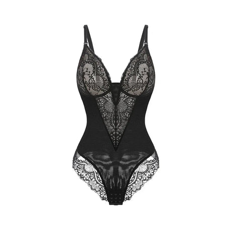 Soft Bodysuit Silky Touch Layer Bodysuits 2 Layers Shapewear Open Crotch Jumpsuit Soft Smooth Body Shaper Lace Bodysuits