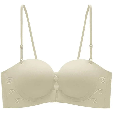 Front Fasten Balconette Bra Strapless - Lift Support Bralette Petite, Non Slip Invisible Comfort Everyday Wear Enhance Small Cup